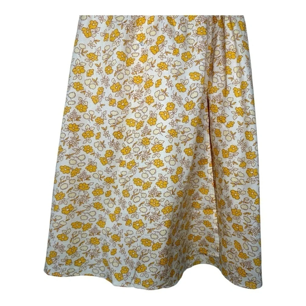 NWT Madewell Spring Fiore Floral Wrap Dress in Yellow